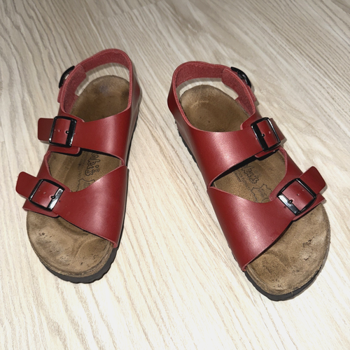 Birkenstock BIRKIS Birko-Flor Burgundy Adjustable Straps Sandals Size EUR 37/US7