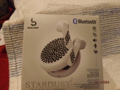 White Bluetooth StarDust Wireless EarBuds--Brand New