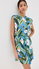 NWT FARM Rio Blue Anthurium Garden Organic Cotton Mini T-shirt Dress XL