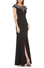 JS Collections Lace Yoke Crepe Trumpet Gown size 8
