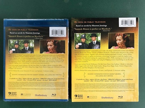 Murdoch Mysteries, Season 3 (3 Blu-rays + Slipcover) MINT, SEALED, Ohio seller - Picture 2 of 4