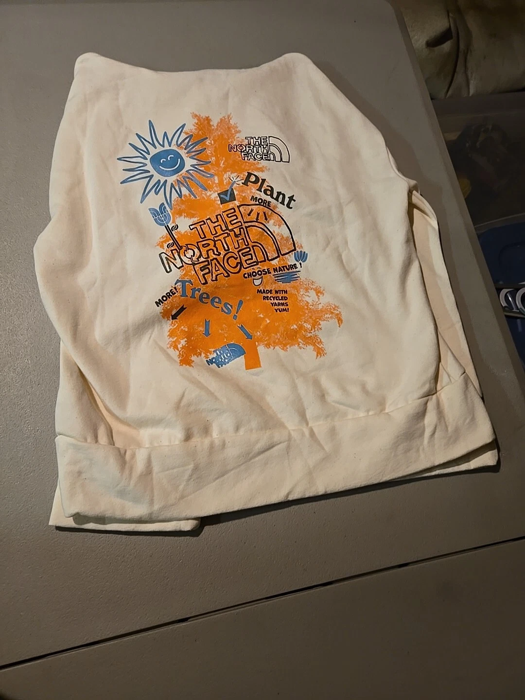 OFF WHITE Felpa donna The North Face piccola con cappuccio e sole