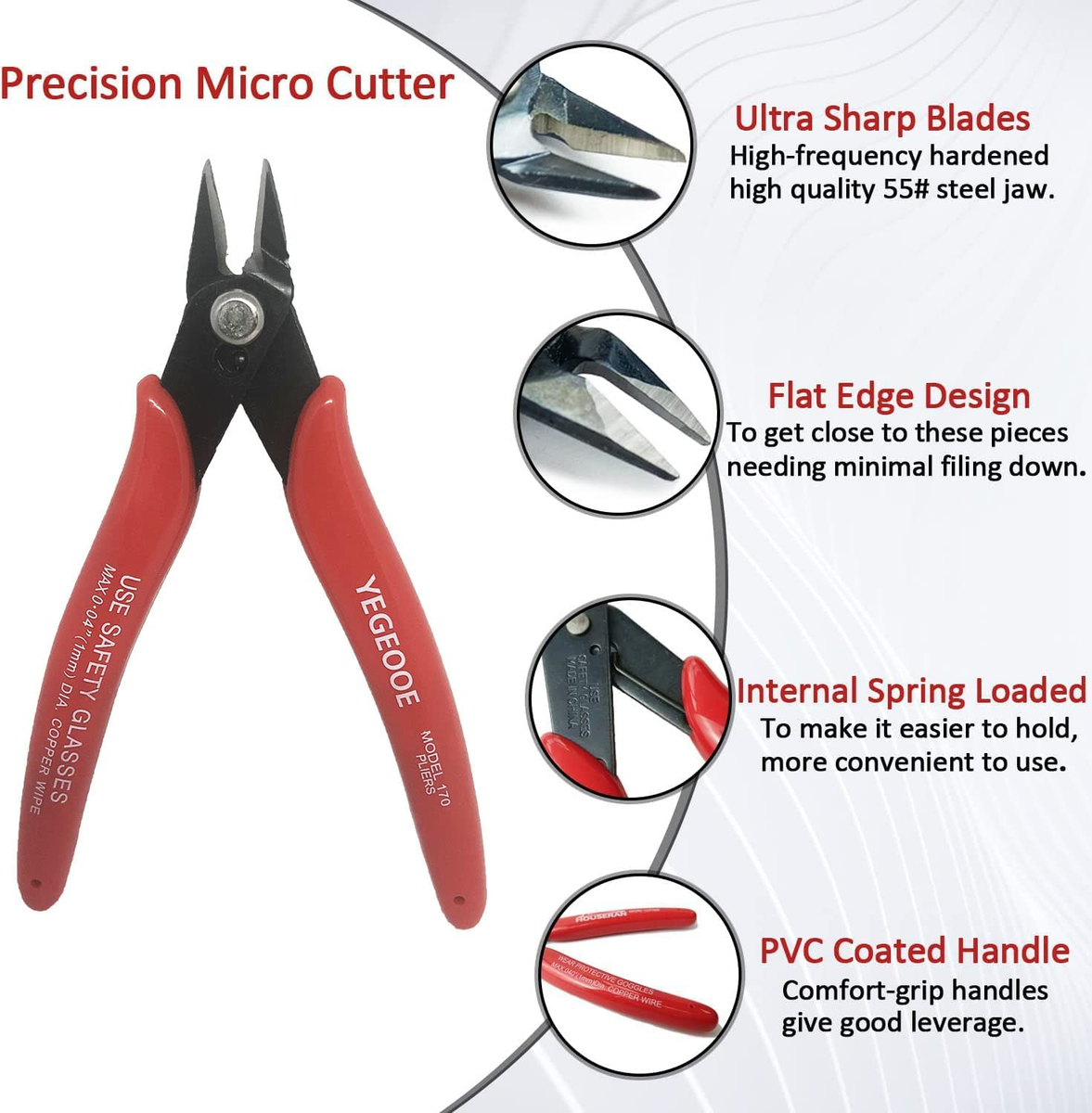 Side Cutters 2 Pcs With Spring - Small For Jewelry, DIY, Crafts, Cable ...