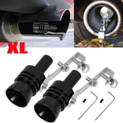 2Stk XL Auto Turbo Sound Endrohr Auspuff Turbopfeife Whistle Blow-Off Simulator