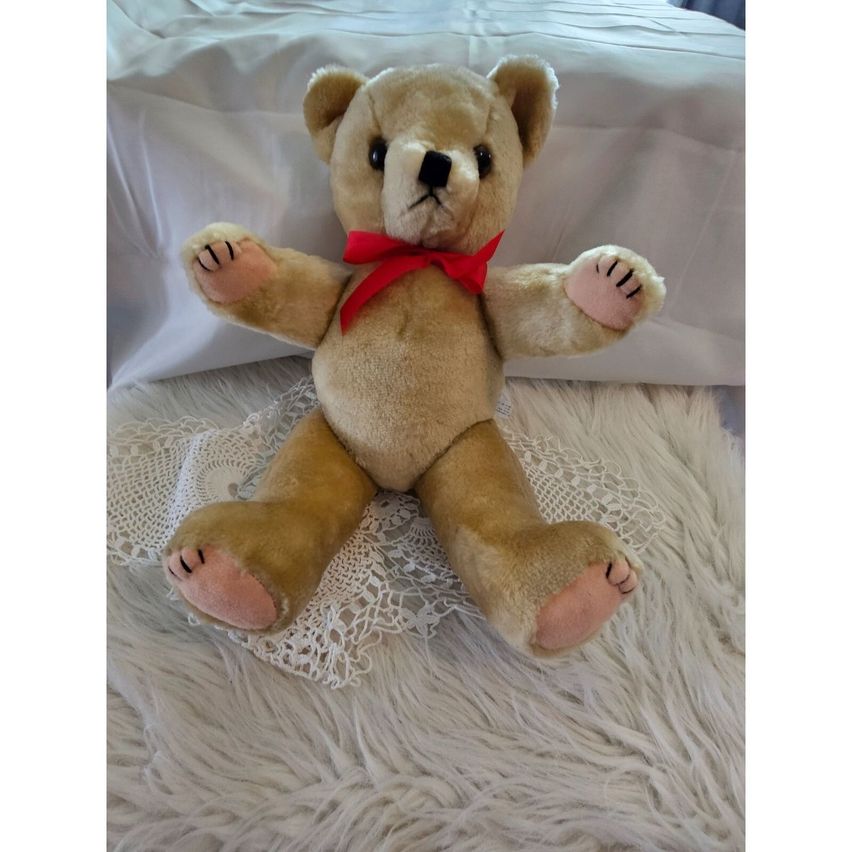 ぬいぐるみ・人形・置物 vintage teddy bear with ribbon