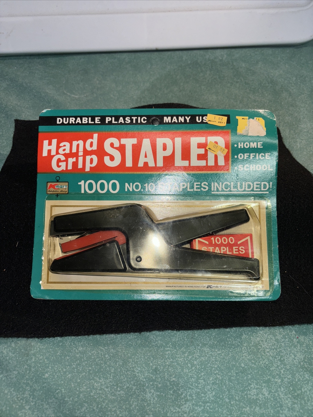 Vtg NOS Hand Grip Stapler KMART Includes 1000 No. 10 Staples Durable Plastic-image