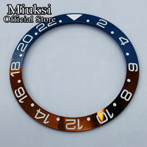 Miuksi 38mm black blue red ceramic titanium bezel insert fit 40mm watch case - Picture 5 of 7