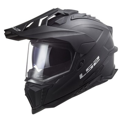 LS2 MX701 Explorer Adventuere Motorradhelm mit Sonnenblende Gr. L Schwarz Matt