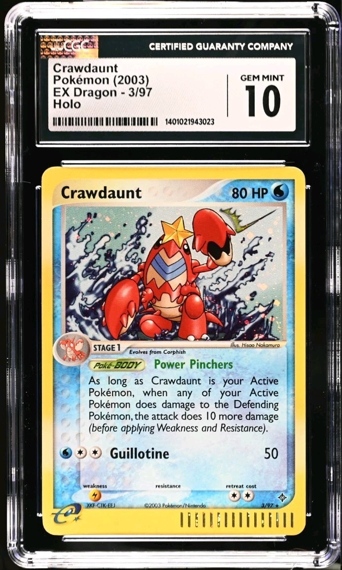 Pokemon EX Dragon Crawdaunt 3/97 Holo Rare CGC 10 GEM MINT