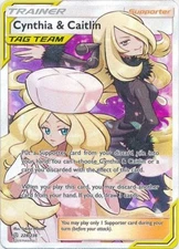 Lightly Played Cynthia & Caitlin - 228/236 - Full Art Ultra Rare Pokemon Cosmic 