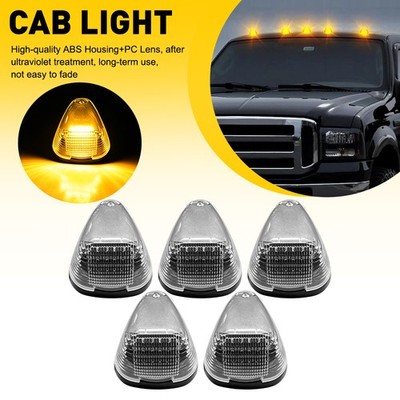5x LED Cab Roof Marker Lights Clear Lens 12V Fit Ford F450 F550 Super Duty Amber
