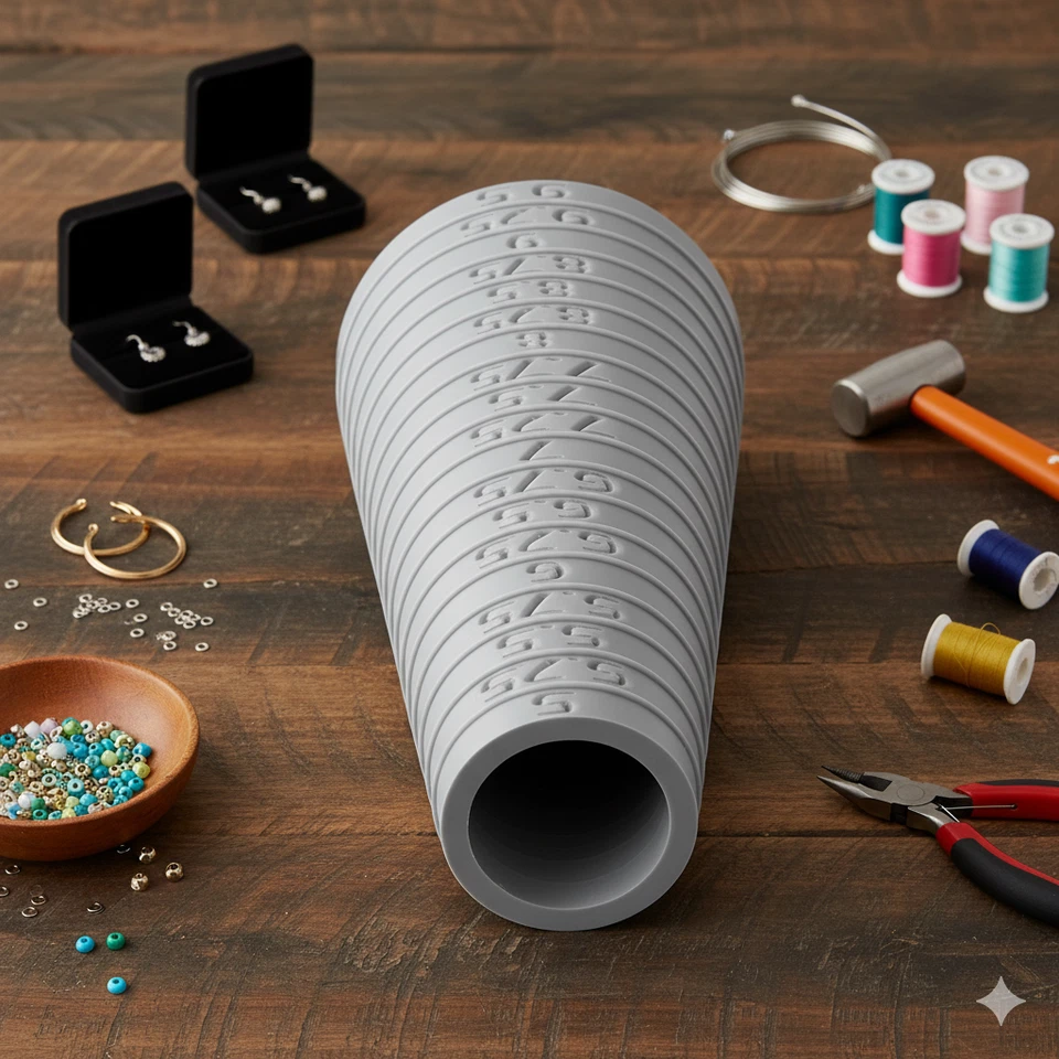 Medidor de pulsera mandril redondo escalonado joyería herramienta de medición cuartos tamaños EE. UU. Foto 3 de 4