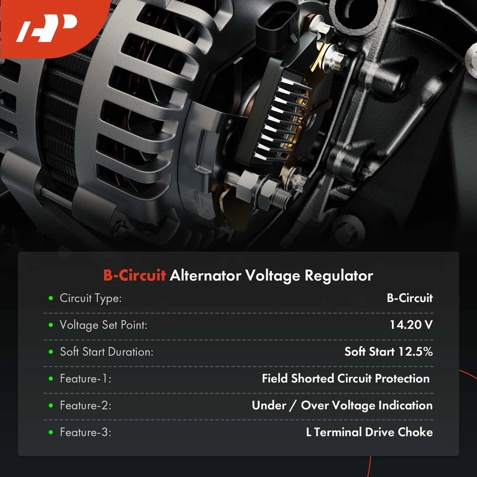 Regulador alternador A-Premium 14,2 V para Ford L9000 FL50 Freightliner Kenworth Foto 2 de 4