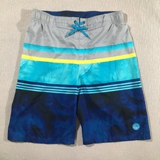 Zero Xposur Boys Size XL 18/20 Blue Swim Trunks Board Shorts Surf Boxer Lined