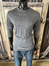 Icebreaker LS Heather Gray Cool-Lite Crew Merino Wool Performance Knit Large