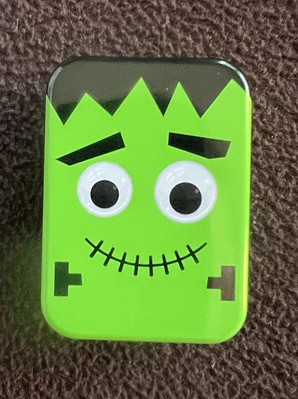 See's Candies Frankenstein Halloween Lollipop Tin Empty Case RARE & New -NOTES