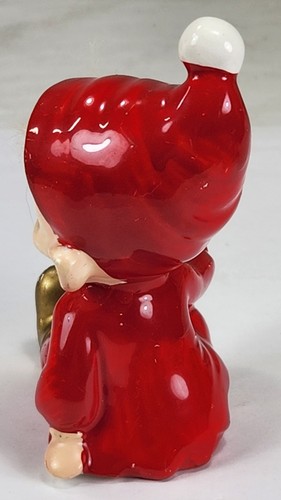 Vintage Josef Original Pixie Elfe mit Haar Figur Weihnachtskranz Japan 3,75" - Bild 7 von 8