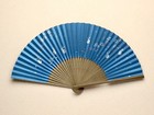 【Luxus】Japanischer Faltfächer Sensu Damen Hase Usagi Blau Kyoto 7,9 Zoll Geschenk Kunst