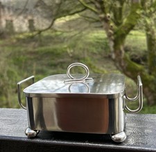 Vintage Ellerman Line Sardine Box, Butter Dish, Silver Plate, Walker & Hall