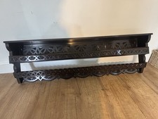 Vintage Carved Wooden Wall Shelf Plate Rack