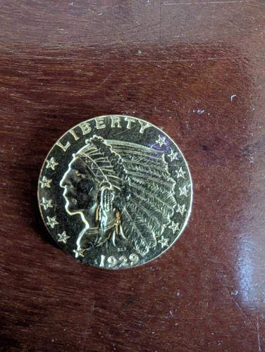 1929 Indian Head $2.5 Coin. (Two And A Half Dollar) Gold