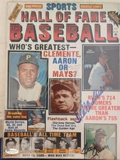 Ted Williams And Hank Aaron Autographed Magazine With Certification