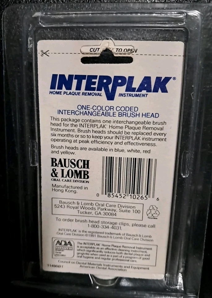 Bausch & Lomb Interplak Replacement Brush Head Color-Coded Yellow - Image 2 of 2