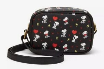 Loungefly Peanuts Snoopy & Woodstock Balloon Hearts  Camera Crossbody Bag