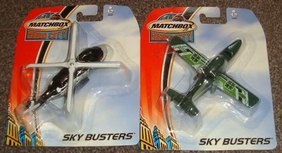 HELICOPTER & PROPELLER PLANE - MATCHBOX SKYBUSTERS RANGE - MINT & UNOPENED - Image 1 of 2