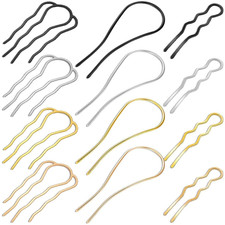 12Pcs Metal Hair Side Combs French U-Shape Twist Comb Pins for Updo Hair Bun, No