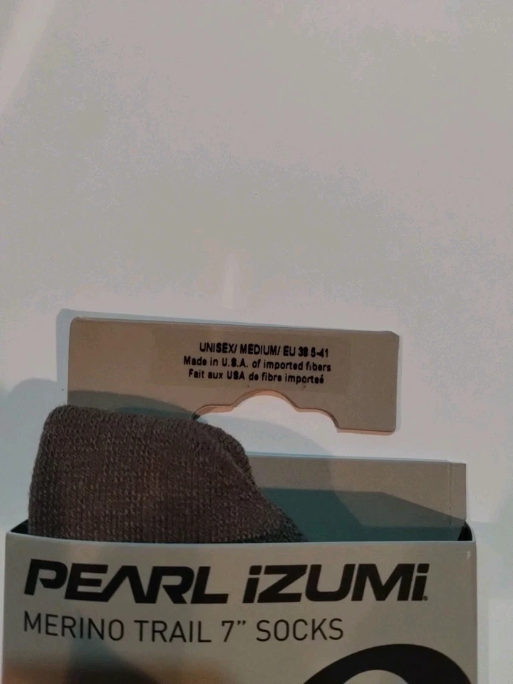 PEARL iZUMi 7" Merino Trail Sock - Unisex’s Size Medium Grey/Multi NWT - Image 4 of 4
