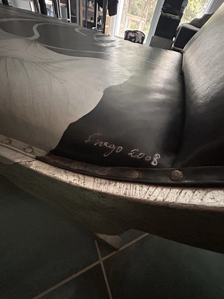 Méridienne design Cuir De Buffle - Pièce Artisanale Signée (2008) - Photo 3/4