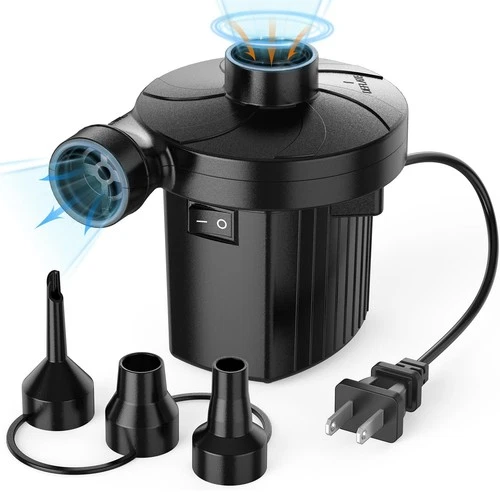 Electric Air Pump for Inflatables,Portable Quick-Fill Small, Black-1  - Picture 1 of 8