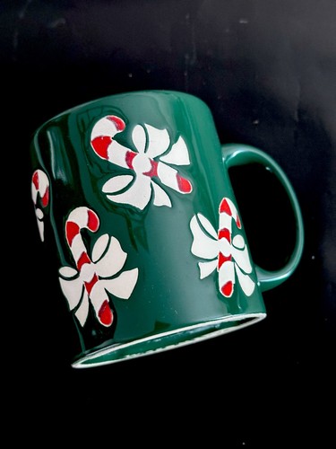 WAECHTERSBACH VTG Green Candy Cane Christmas Coffee Mug 10oz Germany - Picture 2 of 12