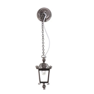 1:12 Maison De Poupée Miniature Vintage Noir LED Plafonnier Kit De Décoration - Photo 1/2