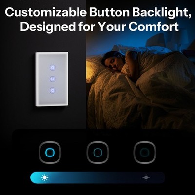 Smart Touch Switch 120x74mm weiß 1/2/3-Kanal WiFi für eWeLink Steuerung