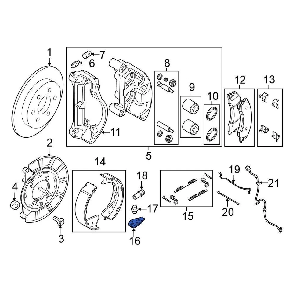 For Nissan TITAN 2023-2024 Nissan 440411PA1C Rear Right Parking Brake Lever - Imagem 2 de 3