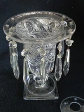 Heisey Elegant Glass IPSWICH Candle Vase w/ Prisms