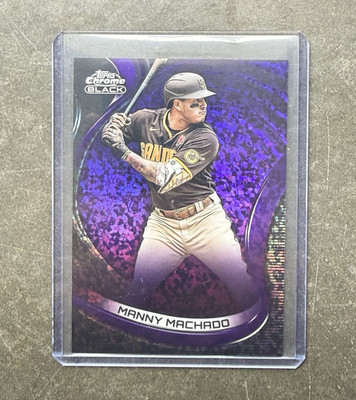 Topps 2022 Chrome Black Manny Machado Padres Purple Mini-Diamond Refractor /150