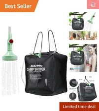 10 Gallon Camping Shower Bag with Smart Heat Absorption and Temperature Control