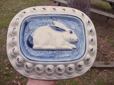 The Potting Shed (Dedham) Concord MA Blue & White Pierced to Hang RABBIT MOLD