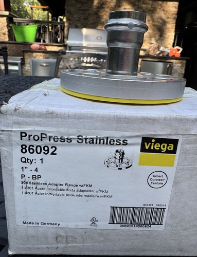 VIEGA 304SS PROPRESS 1” INCH ADAPTER FLANGE 86092 NEW OLD STOCK NIB