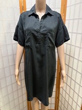 Universal Thread Women's Charcoal Collared Shirt Dress Lyocell L