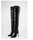 VICTORIA BECKHAM Black Made In Italy Patent Leather Over The Knee Boots — photo 1