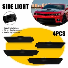 4PCS LED Side Smoked Marker Light Set Lamp For Chevy Camaro 2010-2015 Front Rear