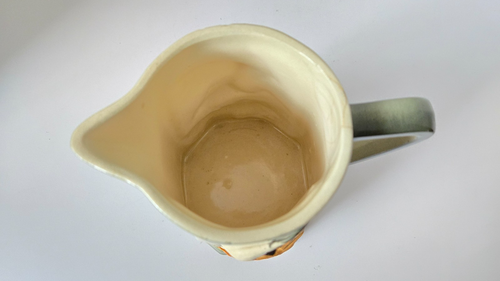 Antike französische Majolika "Cigognes" Störche Nest Krug Hl. Clemens um 1920 - Bild 7 von 10