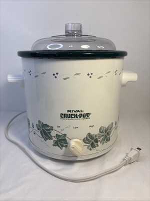 Rival 3100 3 1/2 Qt. Stoneware Slow Cooker Crock Pot Ivy Grape Hunter Green EUC