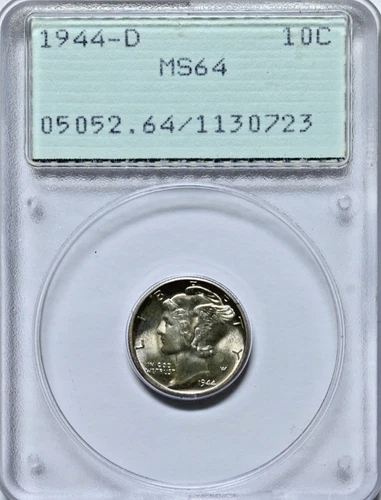 1944-D 10C Mercury Dime PCGS MS64 OGH Bright Lustrous Original Coin Wow 5052