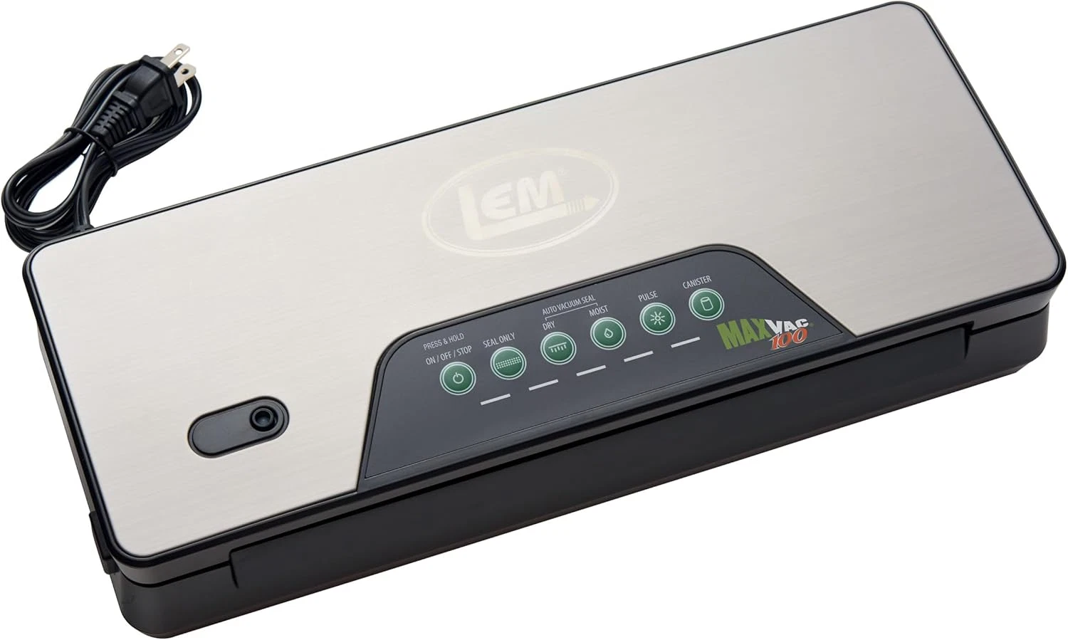 Maxvac 100 Vacuum Sealer - 11.75" Seal Bar, Sleek Silver & Black Design