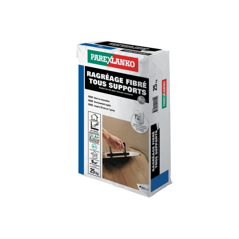 Ragréage fibré PAREXLANKO pour corriger les défauts de sol 25kg